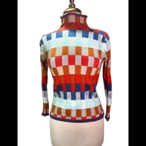 Boutique Sweater Size S/M Textured Colorful Whimsical Fairycore Turtleneck